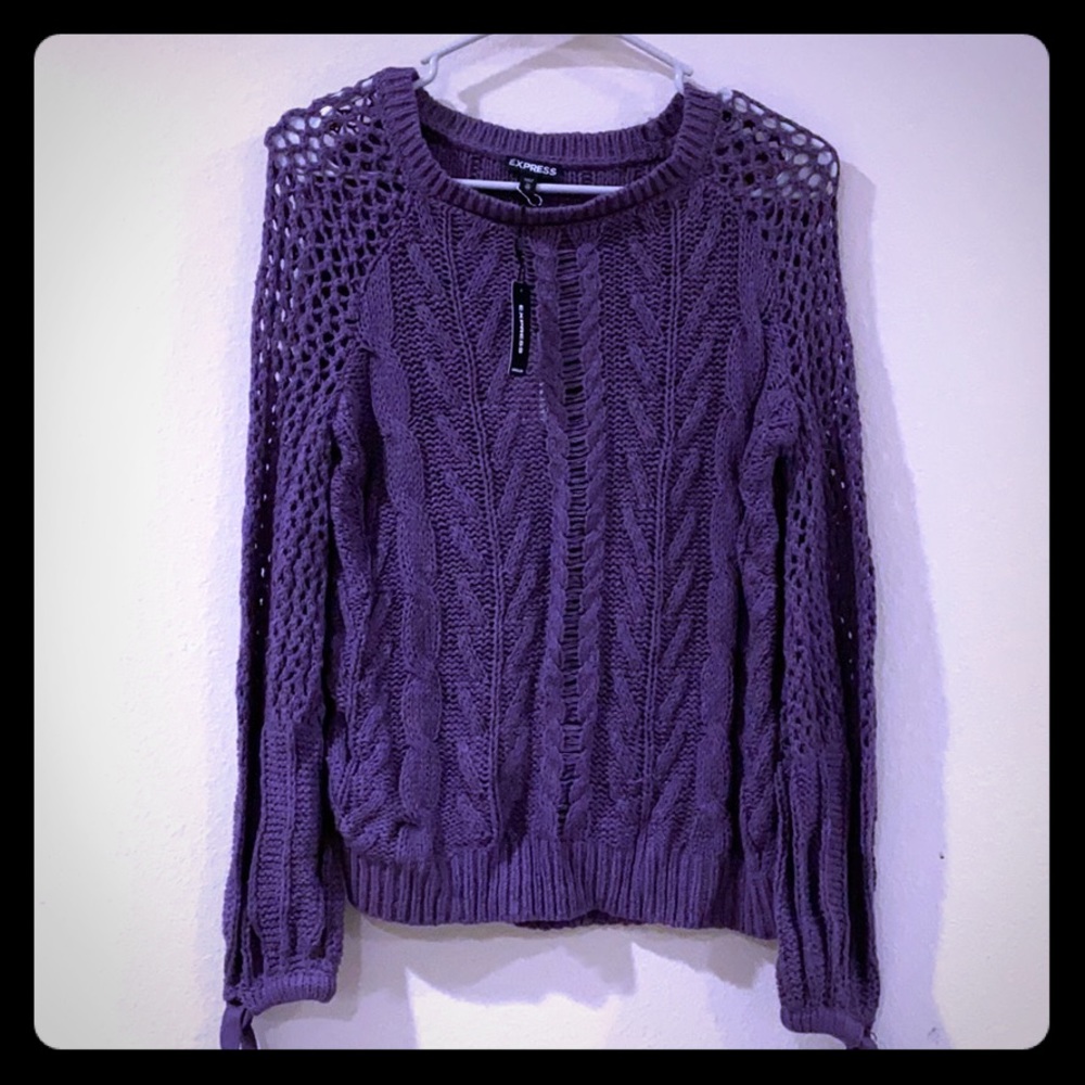 Express NWT Purple Knit Sweater XS